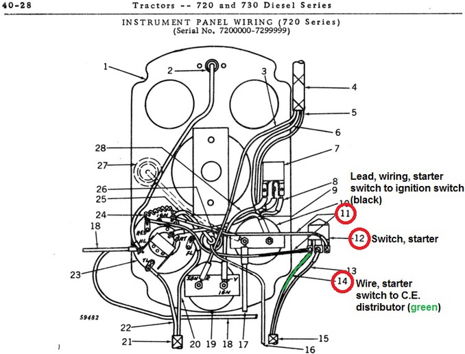 720d dash smoke, wiring help n... - Yesterday's Tractors ... john deere 3020 ignition wiring diagram 
