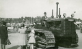 1947 IHC TD18 - My dad in the drivers seat of the crawler on an exhibit in Sweden, 1947. Modern machinery had not yet reached Denmark that early after the end of WW2 so being on that exhibit was really something for a DK farmer ready to mechanize, although not with tractors that large.