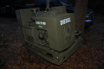 Military Diesel Generator - This is the 5-7KW generator we were trying to load with our 3600 Ford