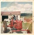 Farmall C Wide Front - This is My great-grandfathers Farmall C, with my dad sitting on the hood. My granfather tells me he sold this tractor and bought it back from that guy. This picture was taken in September of 1966. Everything my great-grandfather owned was always kept like brand new.
