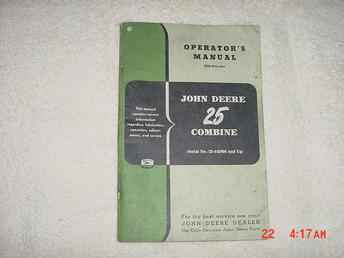 John Deere 25 Combine Manual