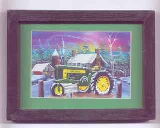 Framed Tractor Painting