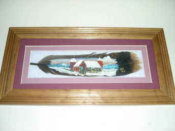 Tractor Painted On Feather 