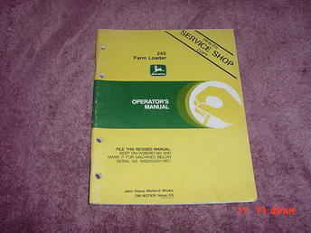 John Deere 245 Farm Loader Oper Man