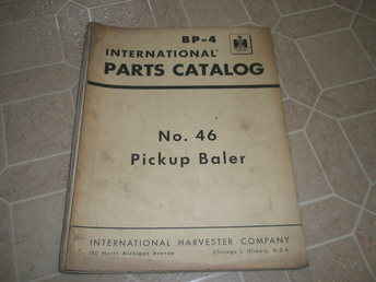 Ih 46 Baler Parts Catalog