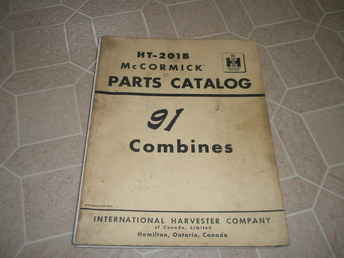 Ih 91 Combine Parts Catalog