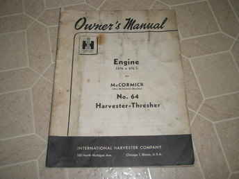 Ih 64 Harvester Eng. Manual