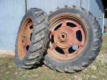 Two 13.6 X 38 Tires And Rims