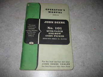 John Deere #101 One Row Picker Manual