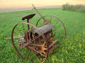 Antique Stalk Cutter On Steel 