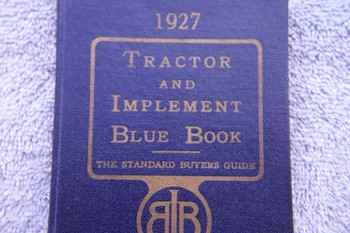 1927 Tractor Blue Book Sold