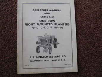 ALLIS1 Row Planter Op Manual 
