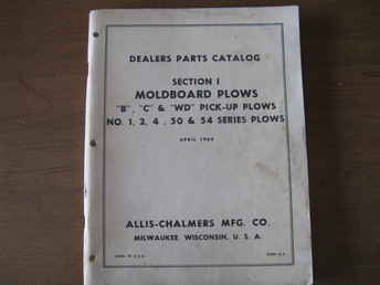 Allis B/C/WD Plow  Parts Book