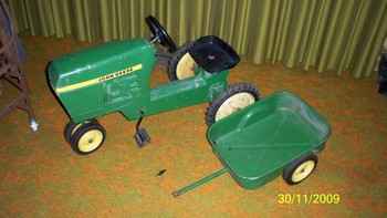 John Deere Pedal Tractor W/ Trailer