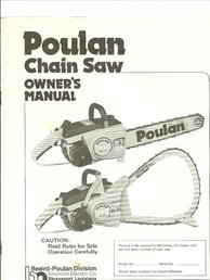 Poulan Chain Saw Manual