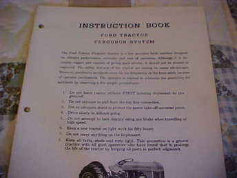 Ford 9N-2N Instruction Booklet