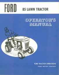 Ford 85 Lawn Tractor Manual