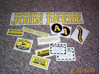 Decal Set For John Deere A