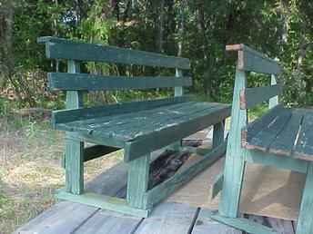 Antique Green Benches