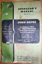 John Deere #812 & 813 Plows Op Manual