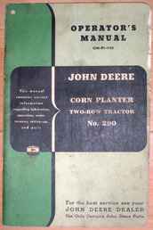John Deere #290 Corn Planter Op Manual