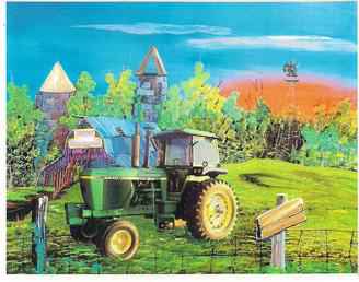 Tractor In Country Art Setting