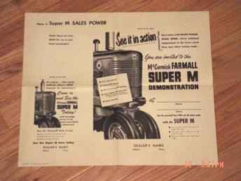 Farmall Super M Sales Poster