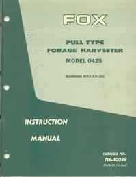 Fox Forage Harvester Manuals