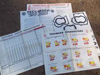 Tecumseh / Lauson Manuals - Tecumseh and Lauson small engine Manuals and Wall  Charts~nl~Lauson Engine Parts Manuals in large binder .00~nl~Tecumseh Service Manuals in Binder .00~nl~13 Different Tecumseh Mechanic's Handbook Service ~nl~Manuals and group of Service Bulletins .00 Each~nl~20  Wall Charts and Posters .00 Each ~nl~E-Mail for more pictures / List of manuals~nl~Plus Shipping Cost