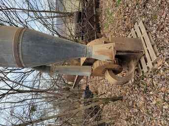 Antique Hammer Mill - Antique belt driven hammer mill.  Has several screens  with it.  It does turn freely, but needs quite a bit ~nl~of work.  Local pickup only.