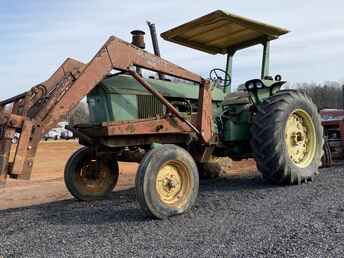John Deere 4020 Turbo Loader - this tractor been on farm for years runs good will sell as unit or  just loader dsl engine wide front end best to call