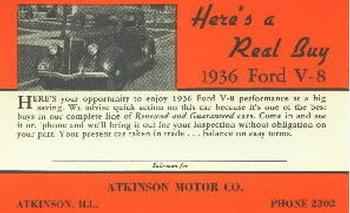 1936 Ford Sales Advertisement